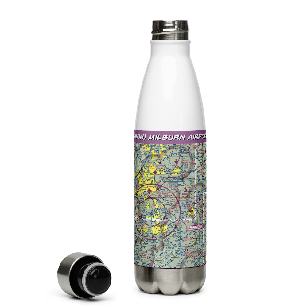 Milburn Airport (24OH) VFR Sectional Water Bottle 