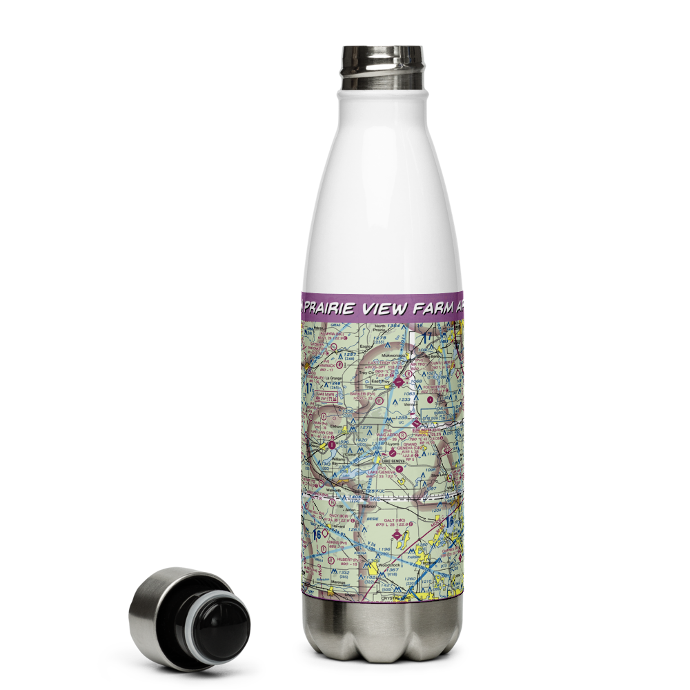 Prairie View Farm Airport (24WN) VFR Sectional Water Bottle 