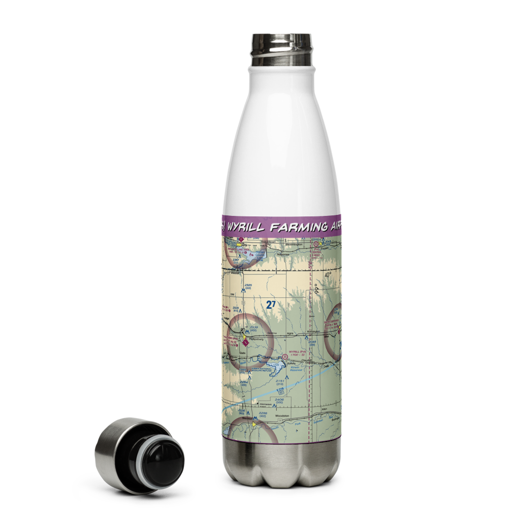 Wyrill Farming Airport (25KS) VFR Sectional Water Bottle 