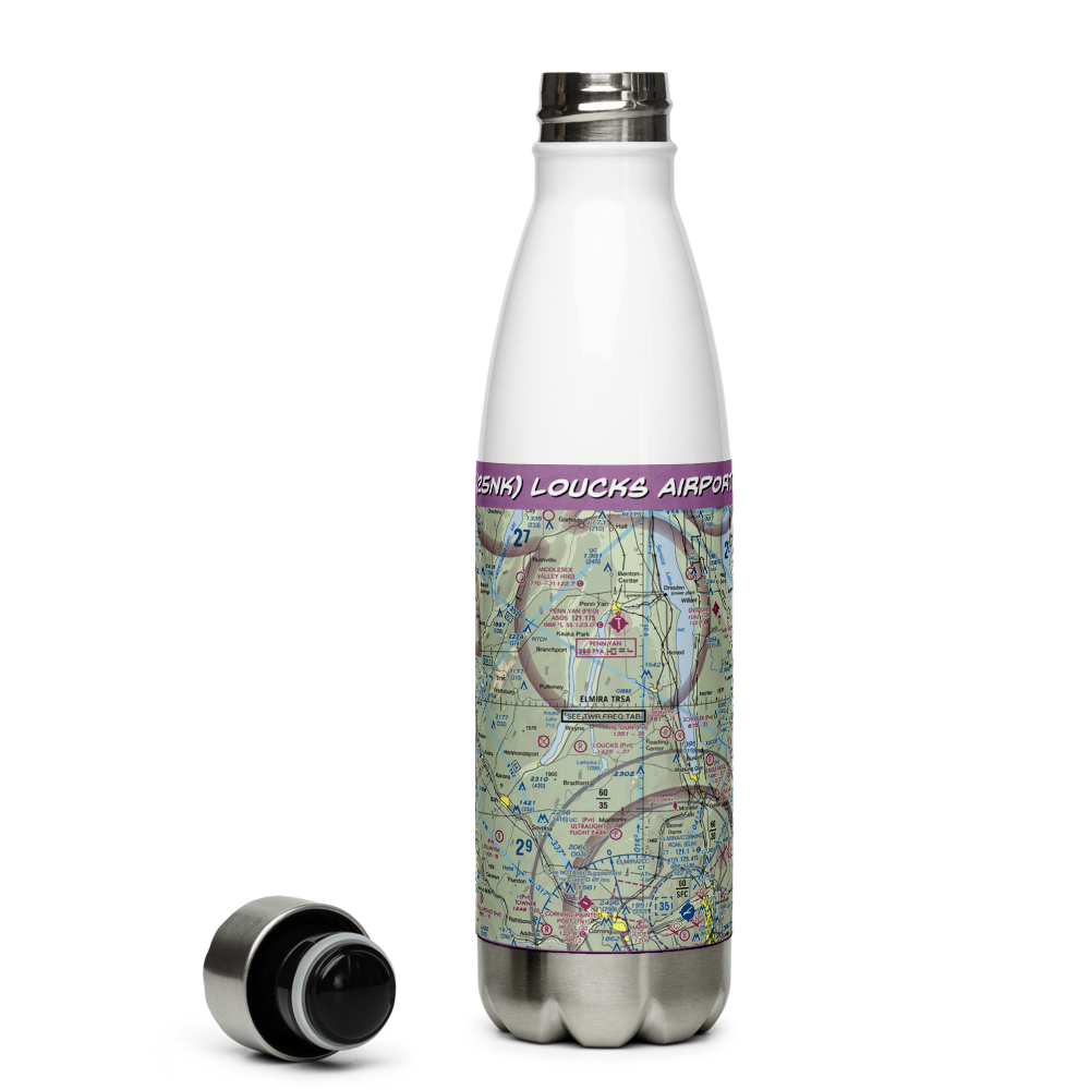 Loucks Airport (25NK) VFR Sectional Water Bottle 