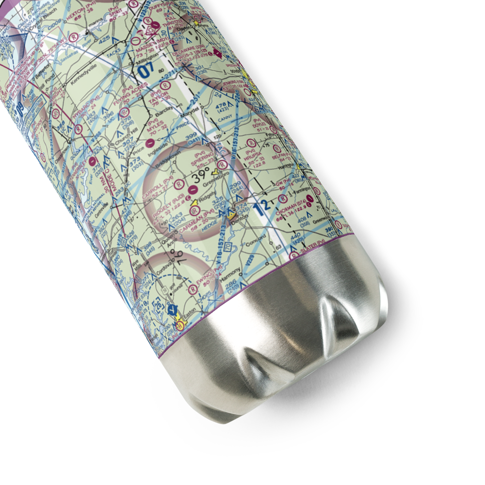 Myles Landing Airport (27MD) VFR Sectional Water Bottle 