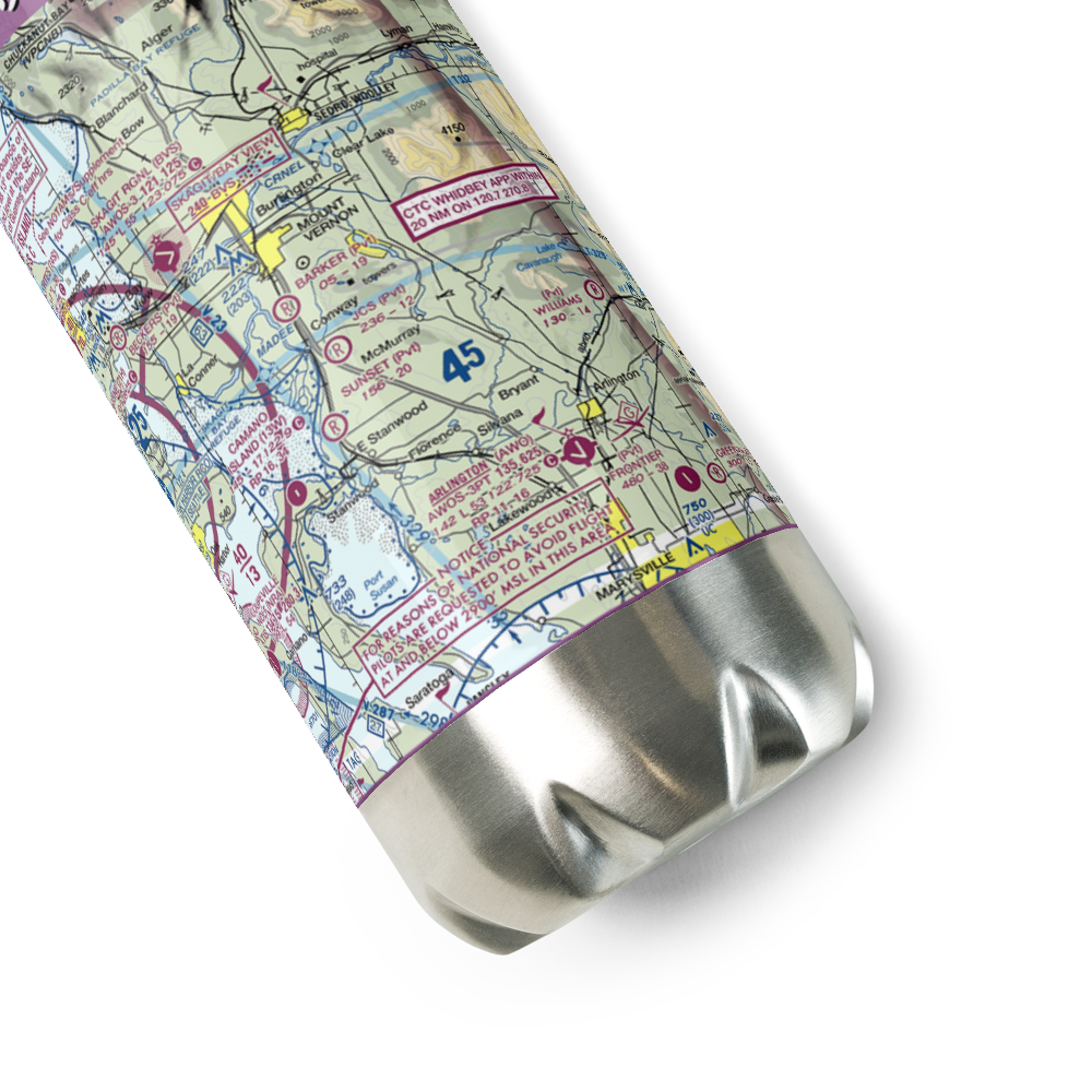 J C's Airport (27WA) VFR Sectional Water Bottle 