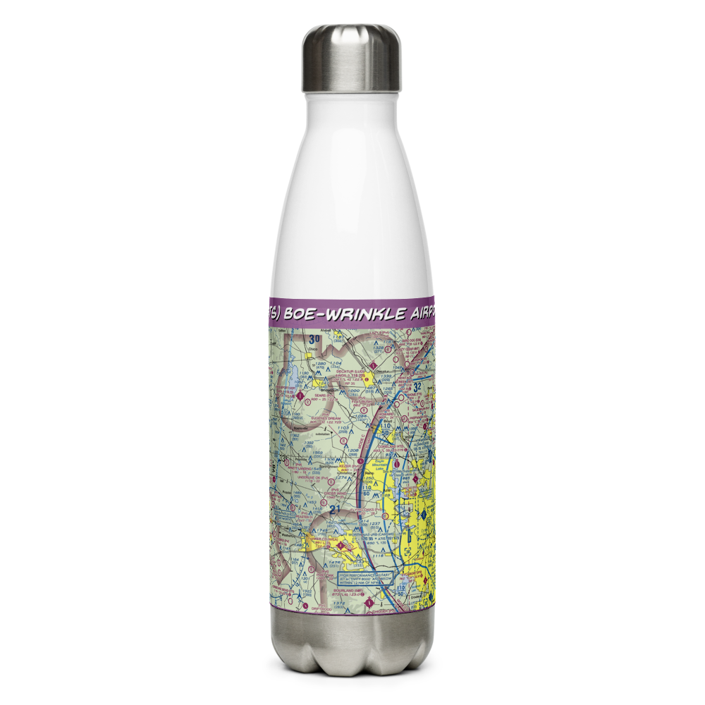Boe-Wrinkle Airport (28TS) VFR Sectional Water Bottle 