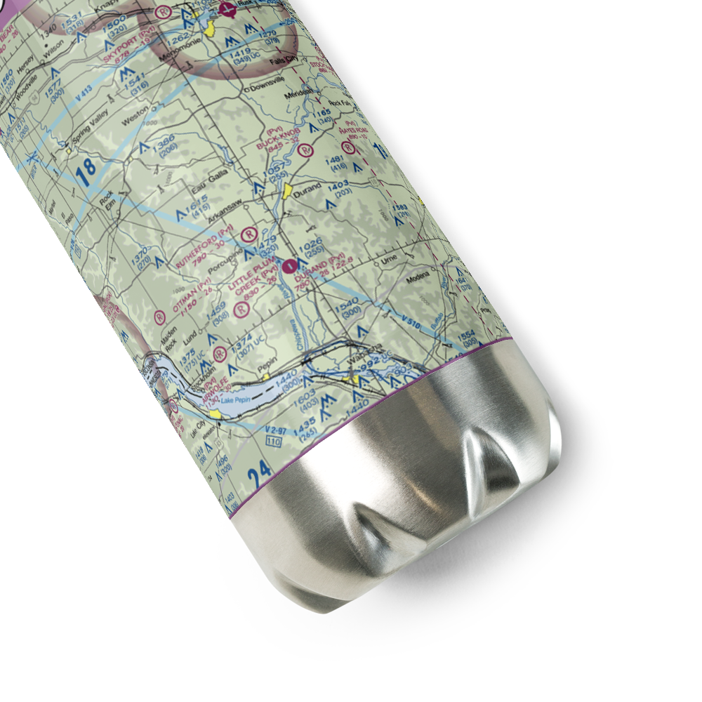 Rutherford Airport (28WI) VFR Sectional Water Bottle 
