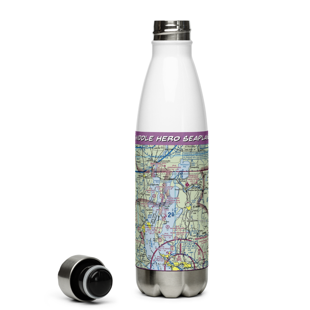 Middle Hero Seaplane Base (29VT) VFR Sectional Water Bottle 