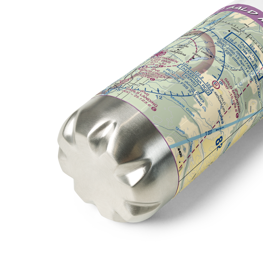 Bald Mountain Airport (2AK7) VFR Sectional Water Bottle 