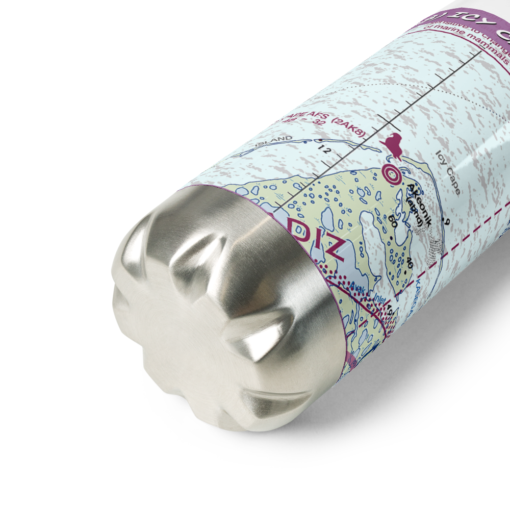 Icy Cape Afs Airport (2AK8) VFR Sectional Water Bottle 