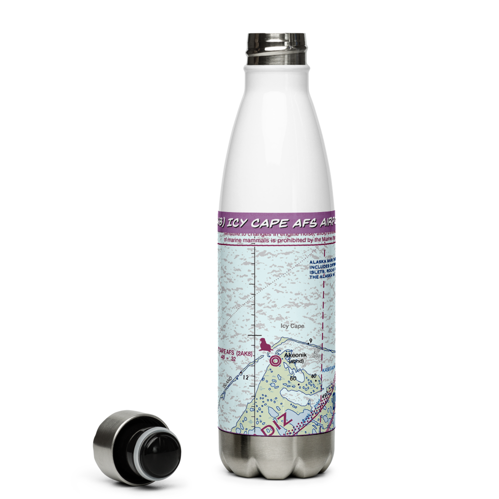 Icy Cape Afs Airport (2AK8) VFR Sectional Water Bottle 