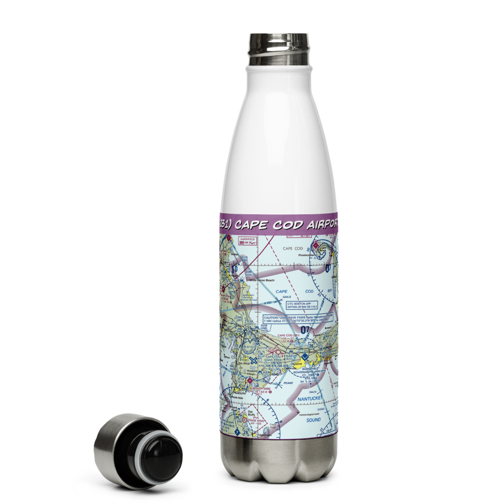 Cape Cod Airport (2B1) VFR Sectional Water Bottle 