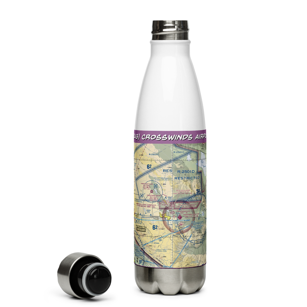 Crosswinds Airport (2CA3) VFR Sectional Water Bottle 
