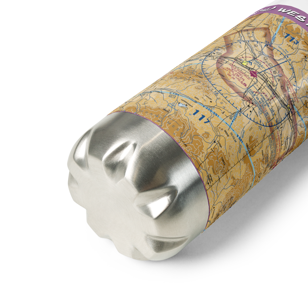 West Divide Airport (2CD4) VFR Sectional Water Bottle 