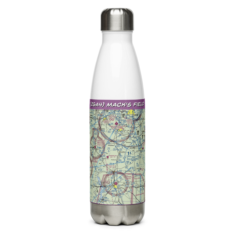 Mack's Field (2GA4) VFR Sectional Water Bottle 