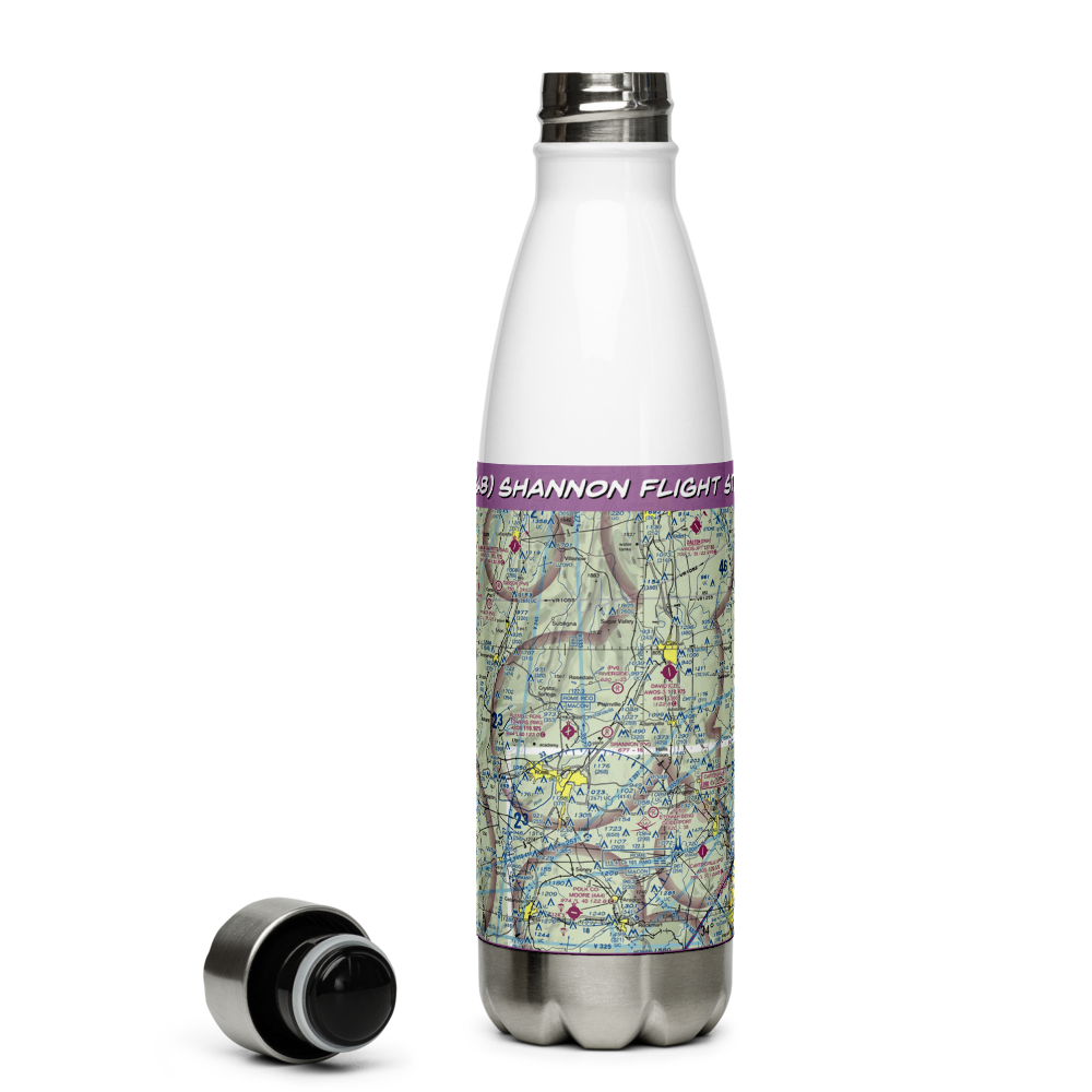 Shannon Flight Strip (2GA8) VFR Sectional Water Bottle 
