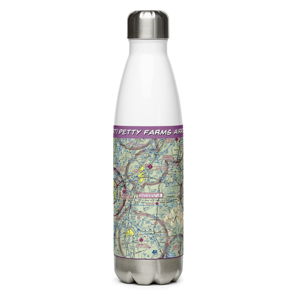 Petty Farms Airport (2GE7) VFR Sectional Water Bottle 