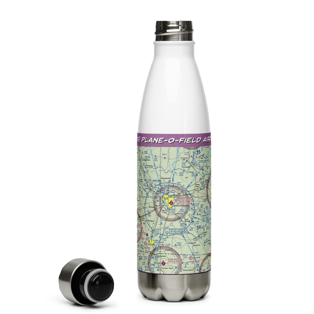 Plane-O-Field Airport (2KY3) VFR Sectional Water Bottle 