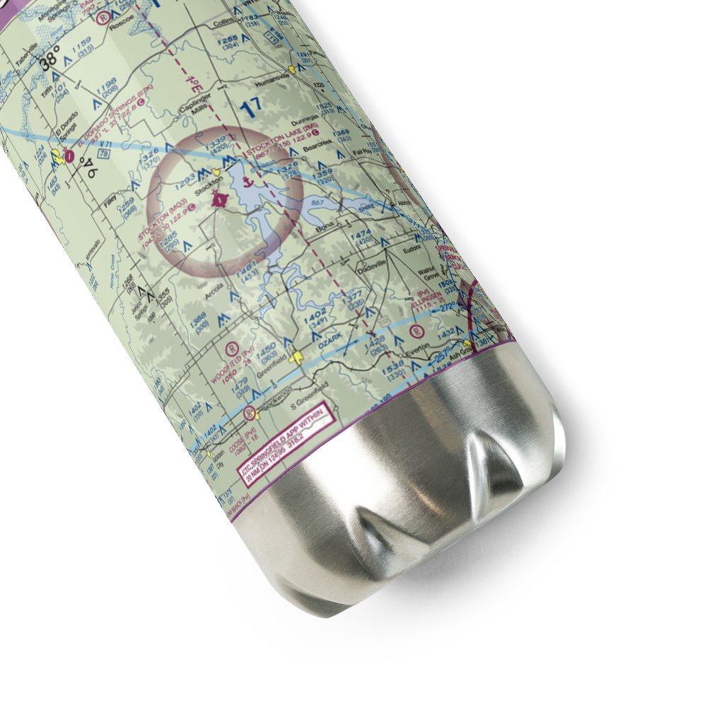 Stockton Lake Seaplane Base (2M5) VFR Sectional Water Bottle 