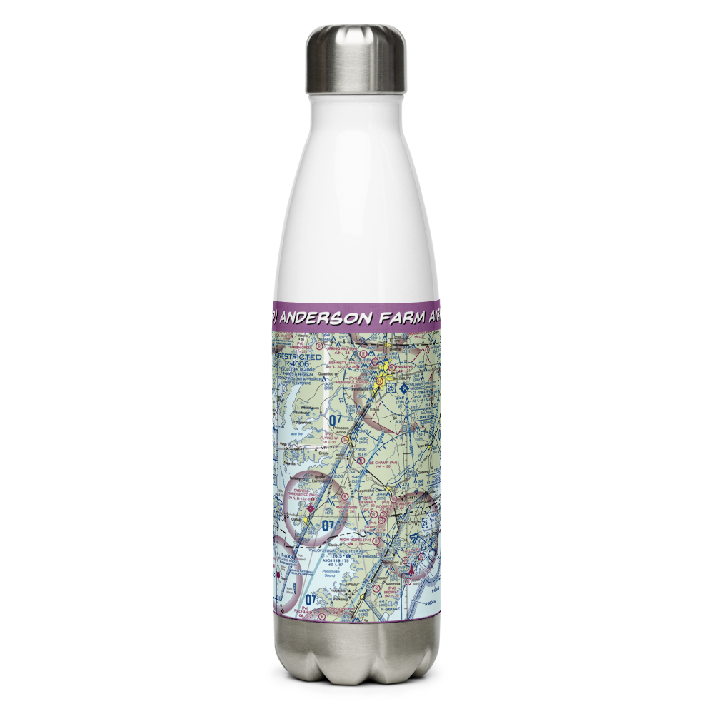 Anderson Farm Airport (2MD0) VFR Sectional Water Bottle 