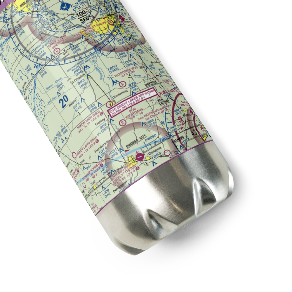 Woodside Airport (2MI0) VFR Sectional Water Bottle 