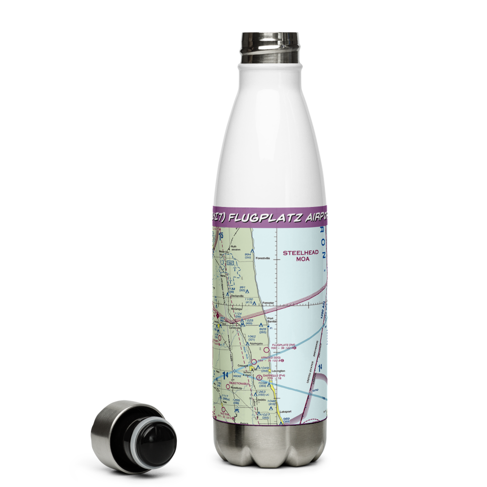 Flugplatz Airport (2MI7) VFR Sectional Water Bottle 