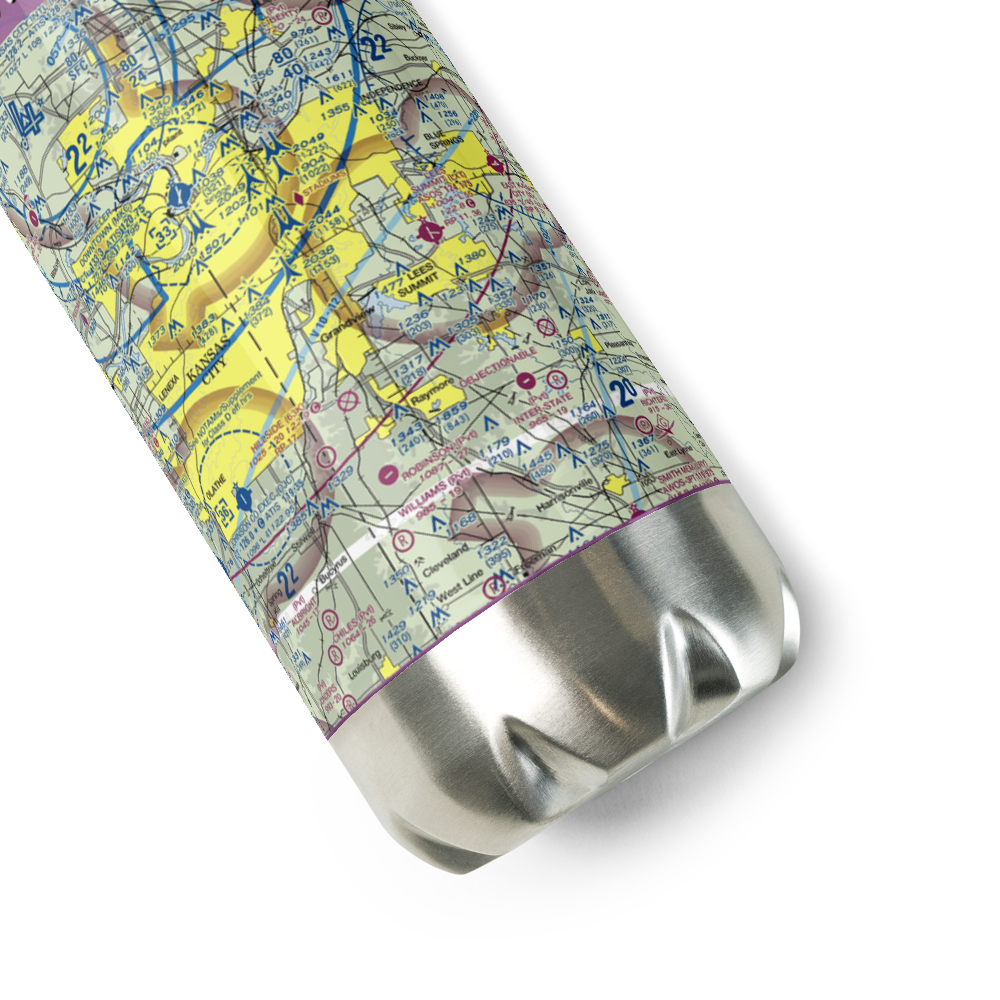 Runway Ranch Airport (2MO9) VFR Sectional Water Bottle 
