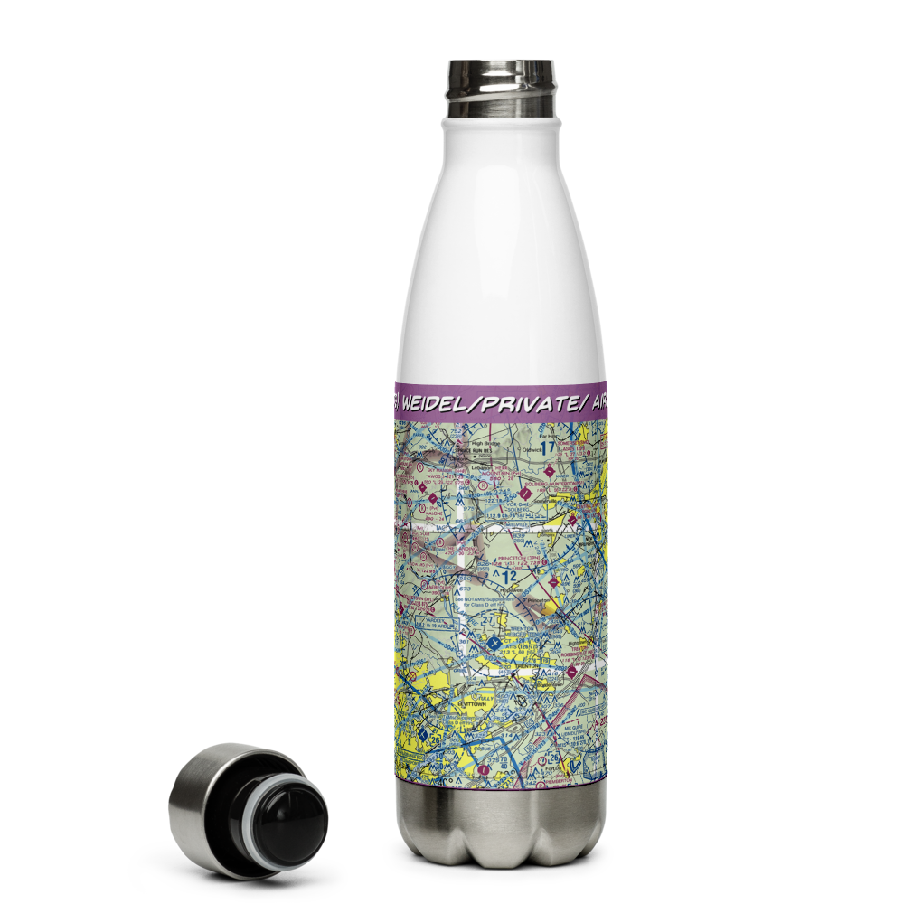 Weidel/Private/ Airport (2NJ3) VFR Sectional Water Bottle 