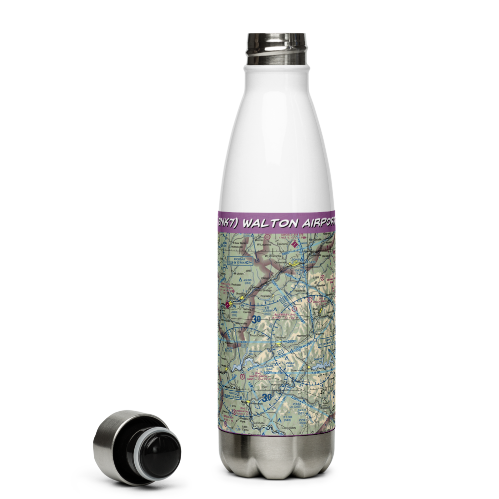 Walton Airport (2NK7) VFR Sectional Water Bottle 