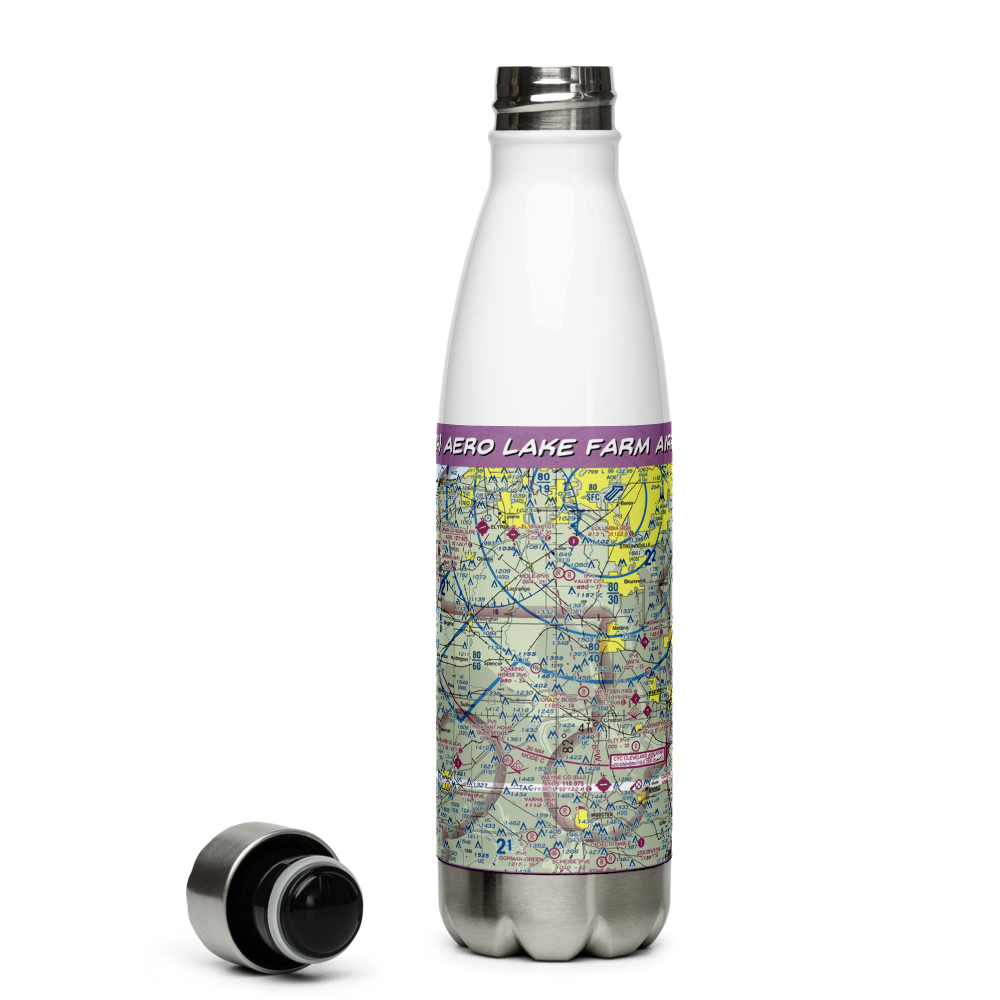 Aero Lake Farm Airport (2OI4) VFR Sectional Water Bottle 