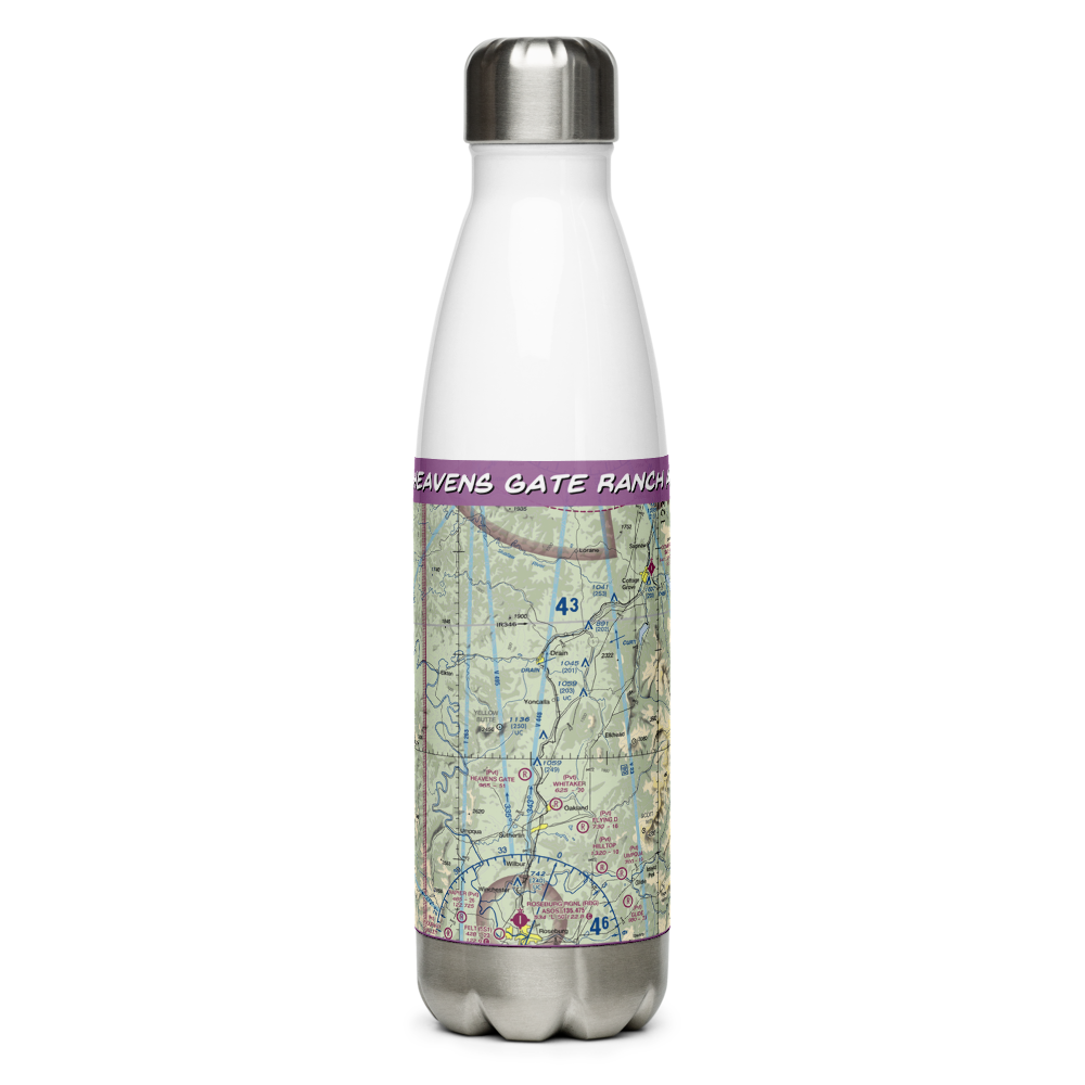 Heavens Gate Ranch Airport (2OR4) VFR Sectional Water Bottle 