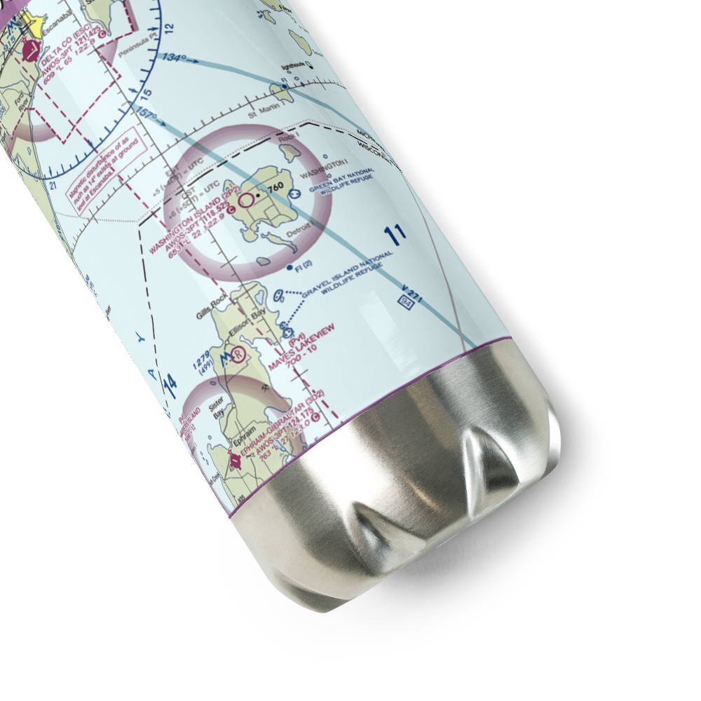 Washington Island Airport (2P2) VFR Sectional Water Bottle 