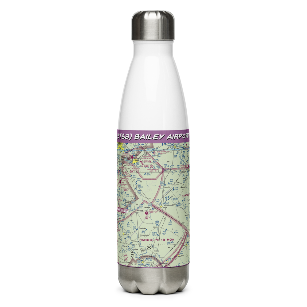 Bailey Airport (2TS8) VFR Sectional Water Bottle 