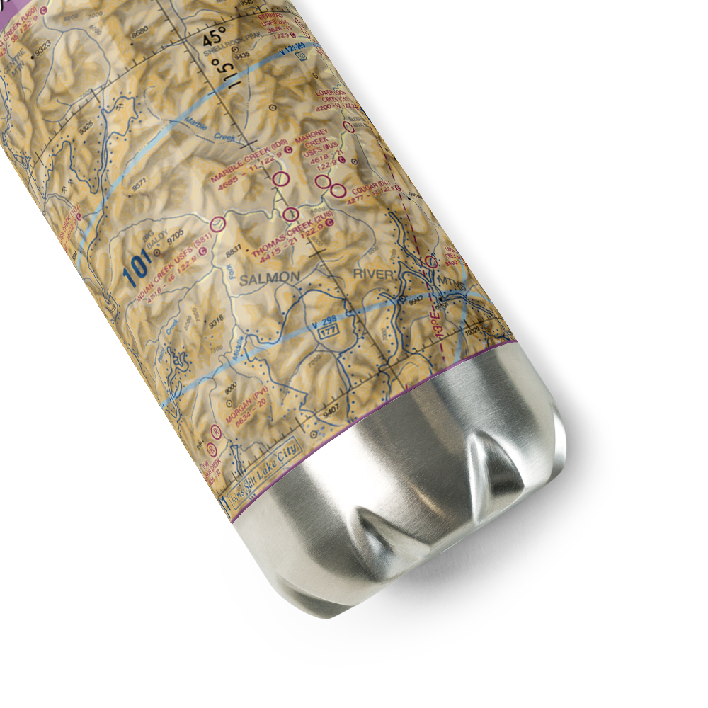 Thomas Creek Airport (2U8) VFR Sectional Water Bottle 