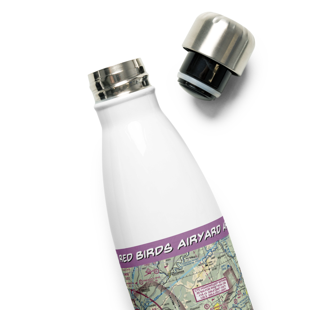 Red Birds Airyard Airport (2VA0) VFR Sectional Water Bottle 