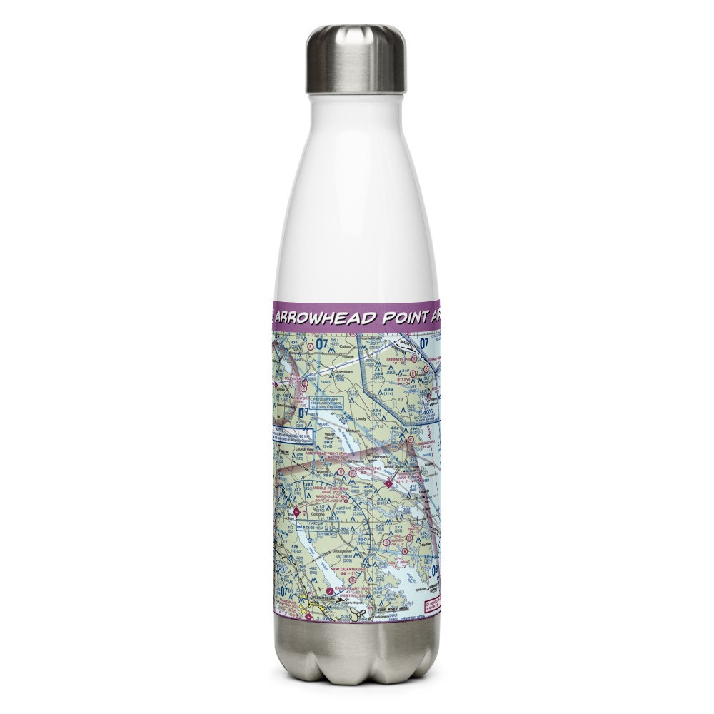 Arrowhead Point Airport (2VA6) VFR Sectional Water Bottle 