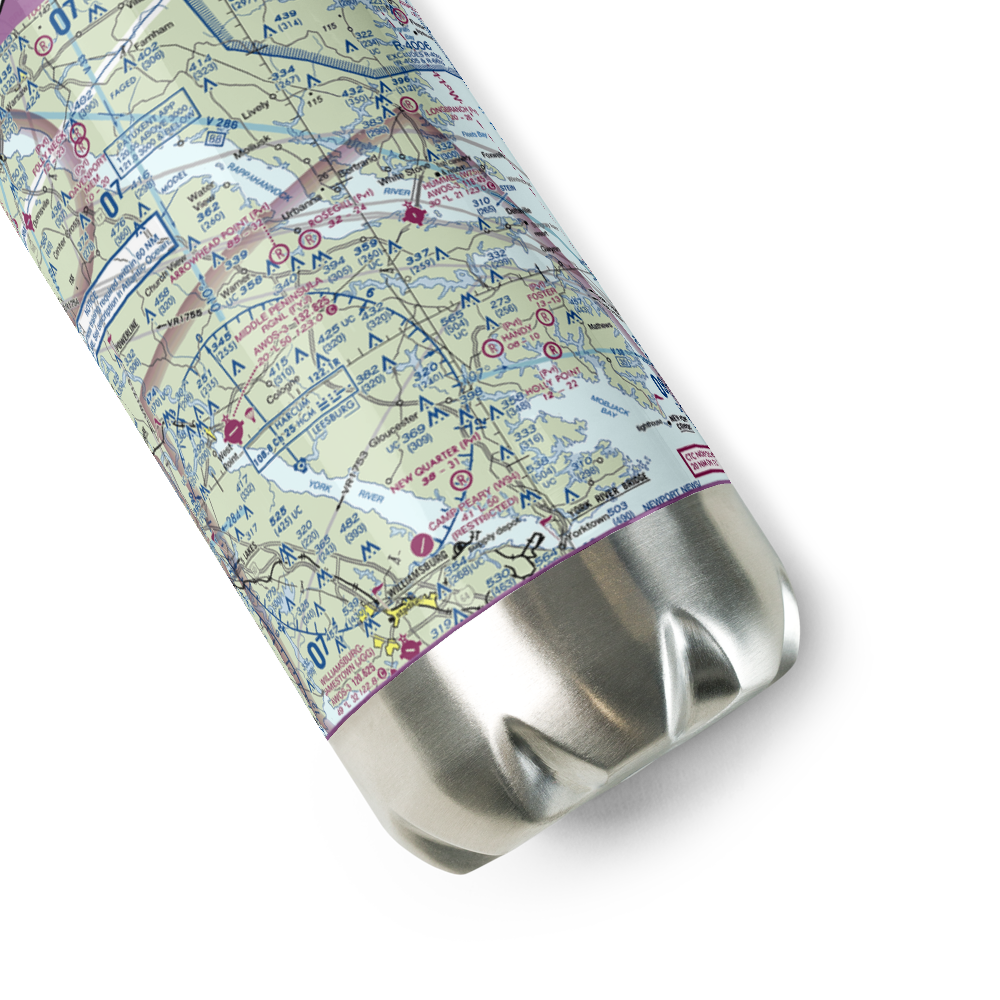 Arrowhead Point Airport (2VA6) VFR Sectional Water Bottle 