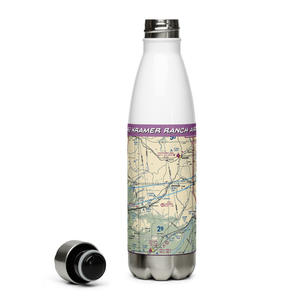 Kramer Ranch Airport (2WA8) VFR Sectional Water Bottle 