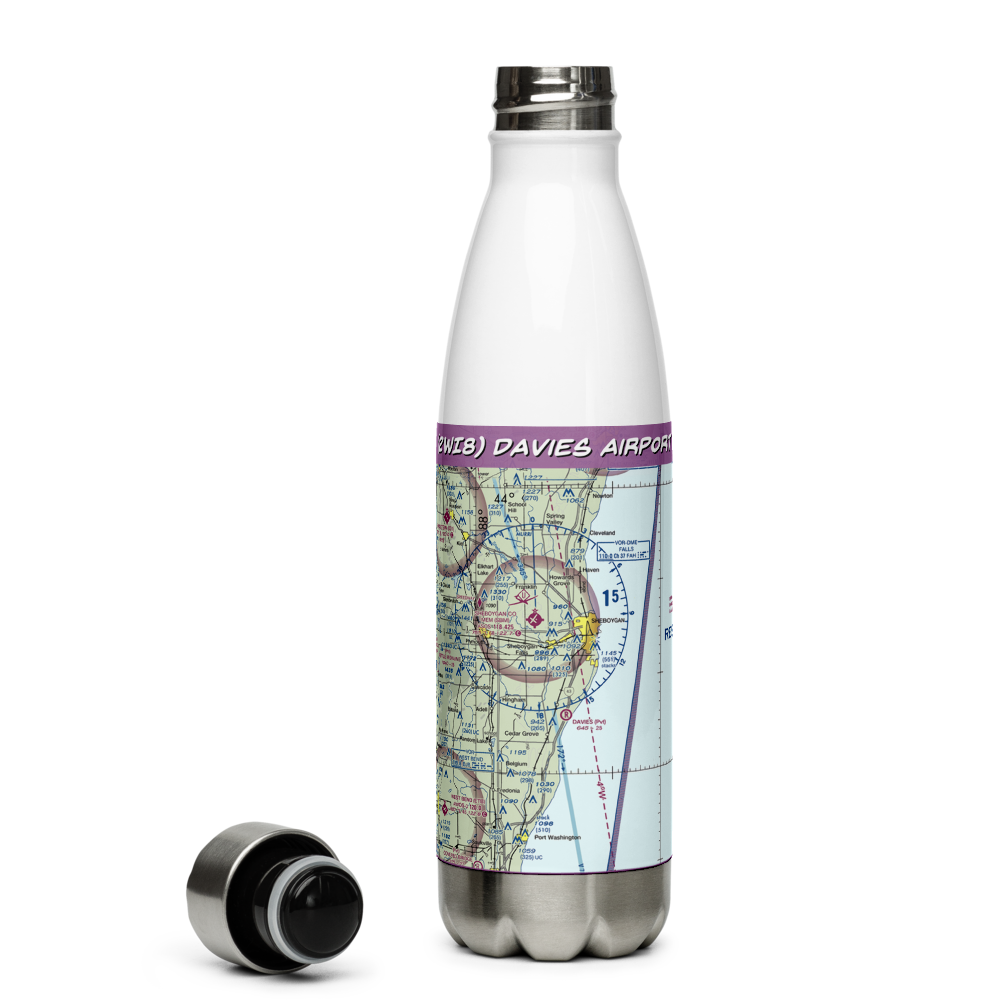 Davies Airport (2WI8) VFR Sectional Water Bottle 