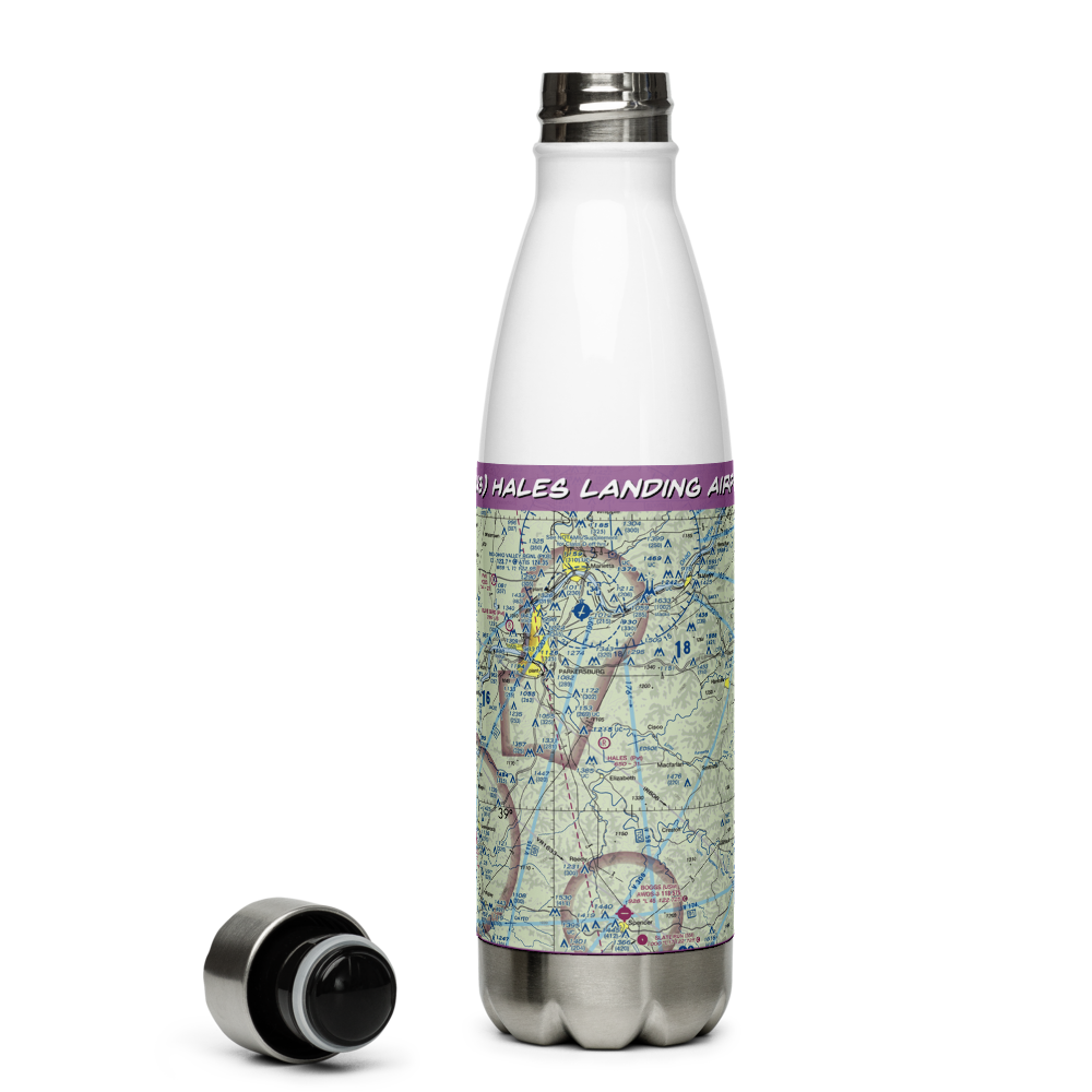 Hales Landing Airport (2WV3) VFR Sectional Water Bottle 