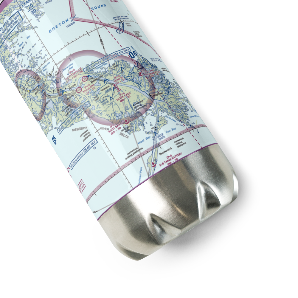 Venice Base Heliport & Seaplane Base (30LA) VFR Sectional Water Bottle 