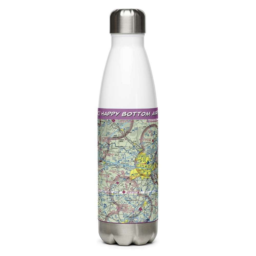 Happy Bottom Airport (30NC) VFR Sectional Water Bottle 