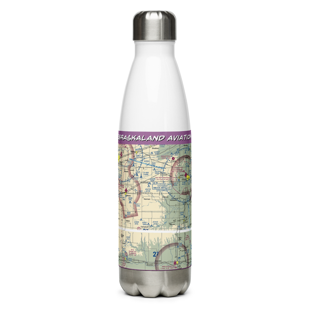 Nebraskaland Aviation Airport (30NE) VFR Sectional Water Bottle 