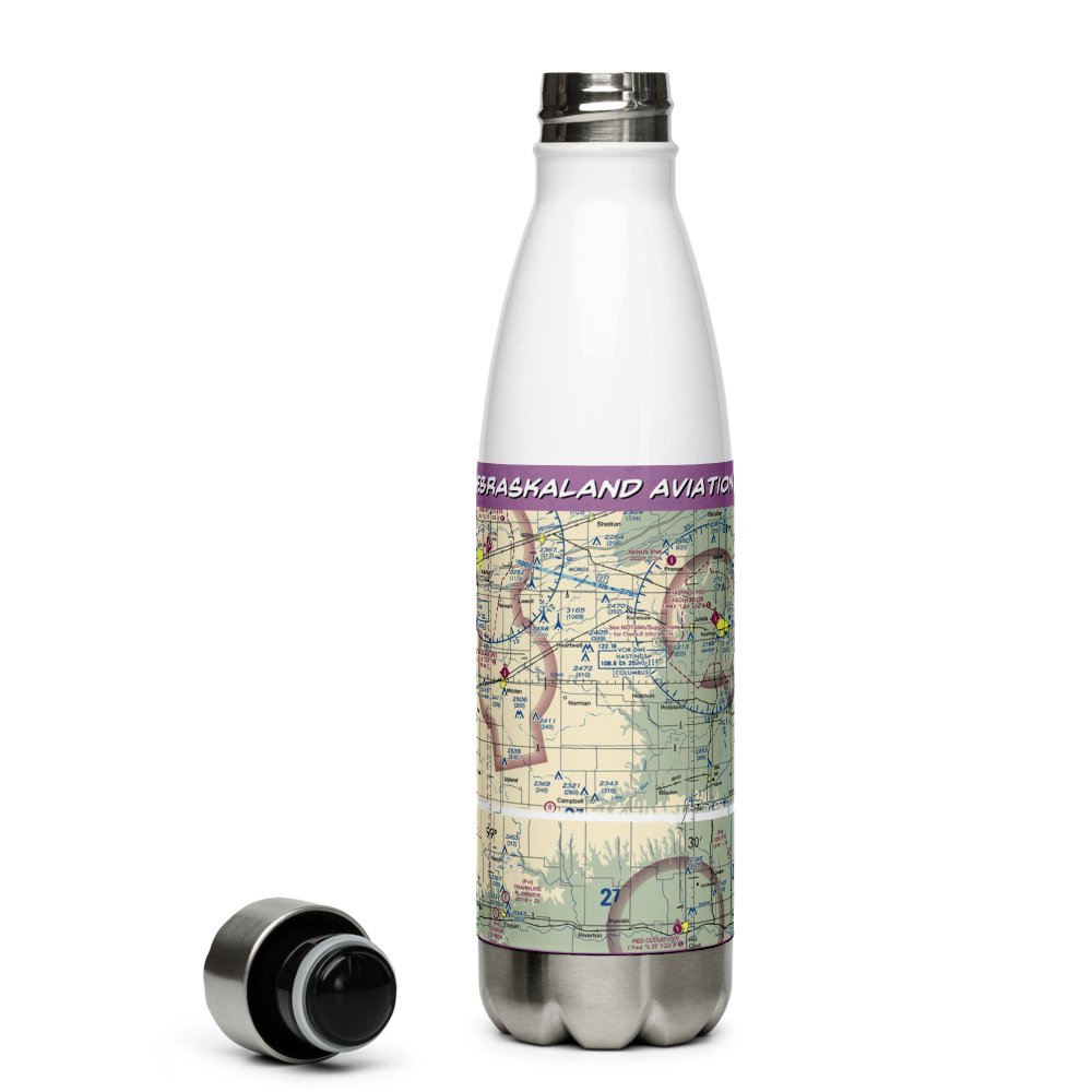 Nebraskaland Aviation Airport (30NE) VFR Sectional Water Bottle 