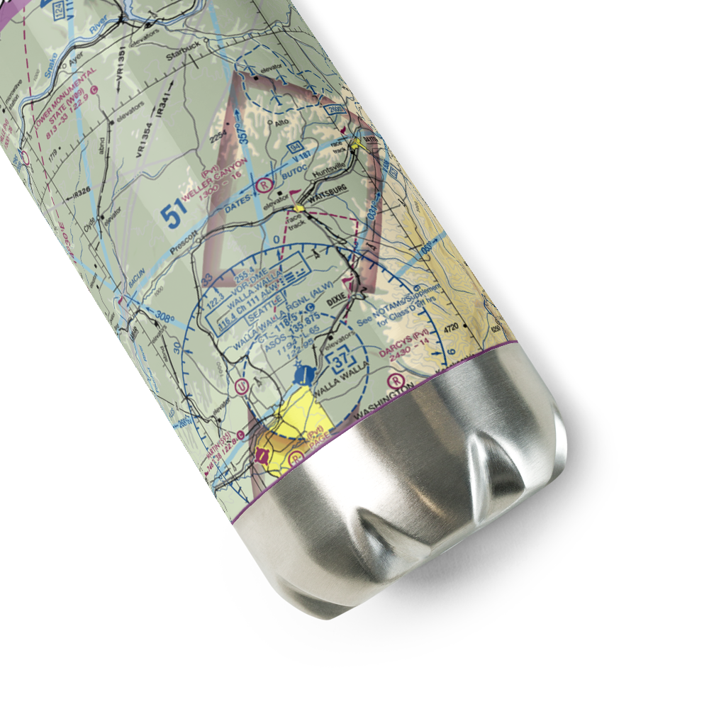 Weller Canyon Airport (30WA) VFR Sectional Water Bottle 