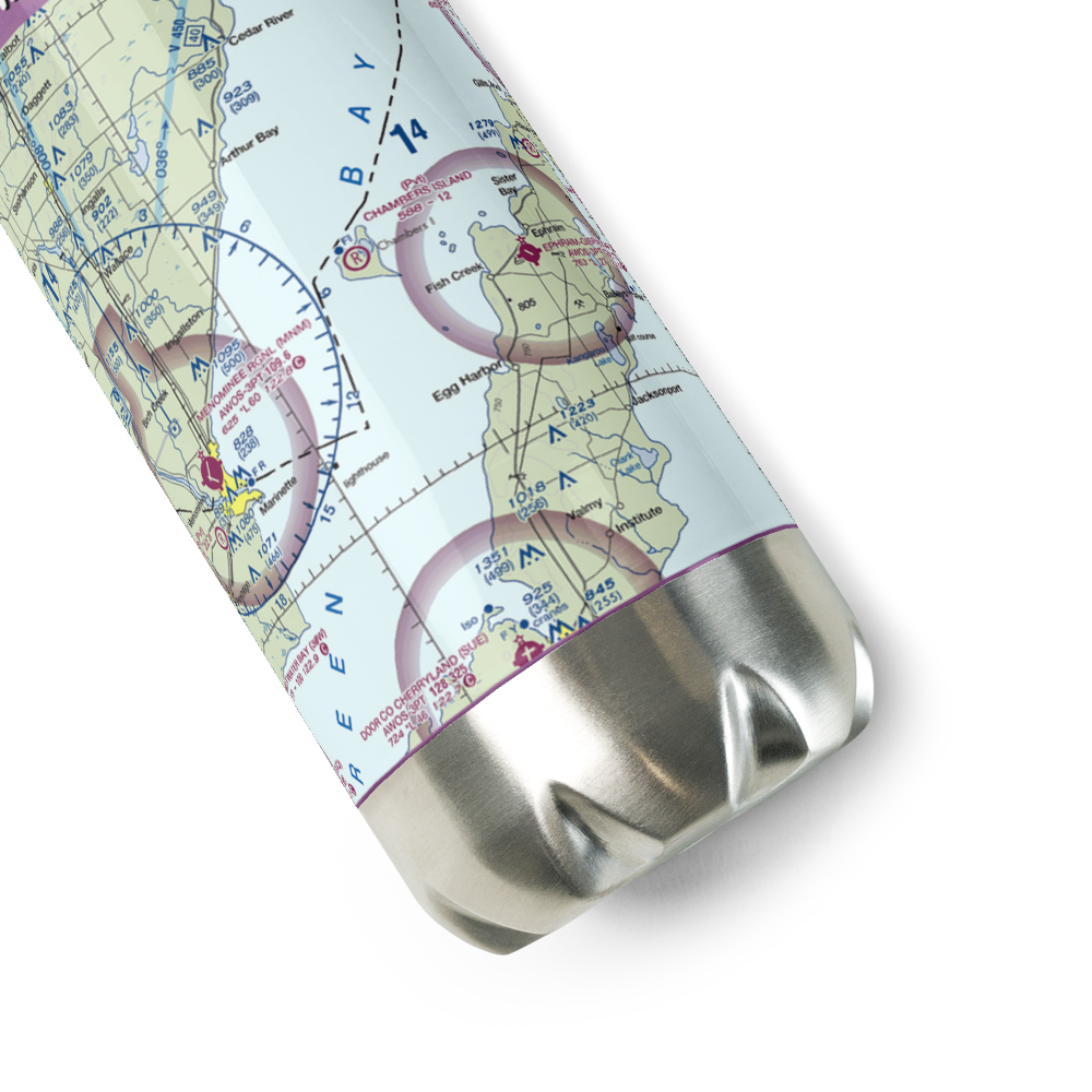 Chambers Island Airport (30WI) VFR Sectional Water Bottle 