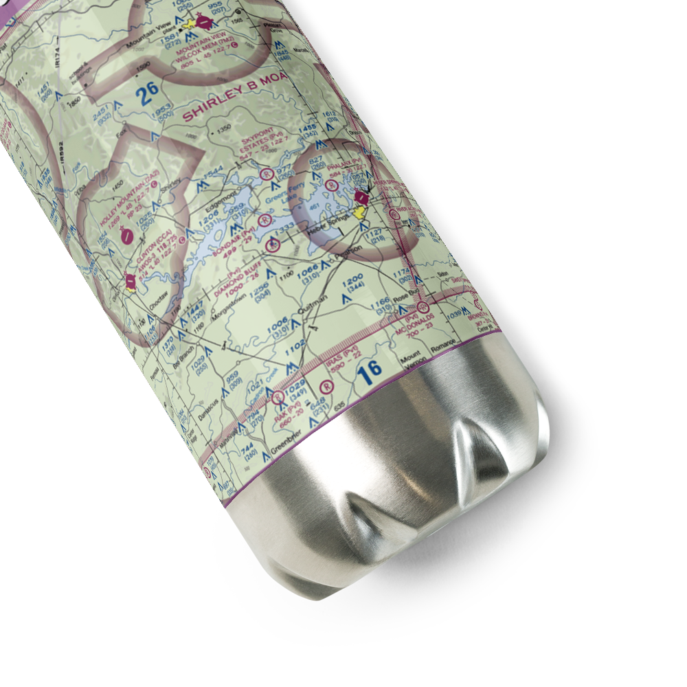 Skypoint Estates Airport (33AR) VFR Sectional Water Bottle 