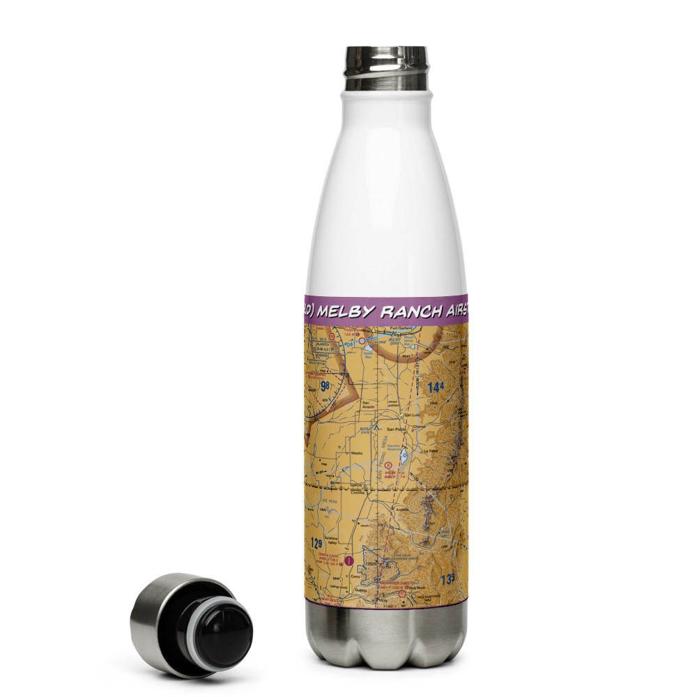 Melby Ranch Airstrip (33CO) VFR Sectional Water Bottle 