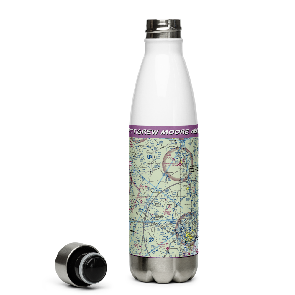 Pettigrew Moore Aerodrome (33NC) VFR Sectional Water Bottle 
