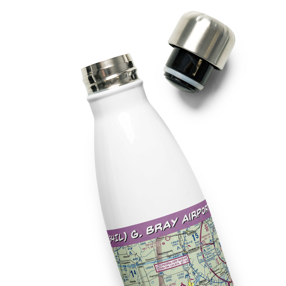 G. Bray Airport (34IL) VFR Sectional Water Bottle 
