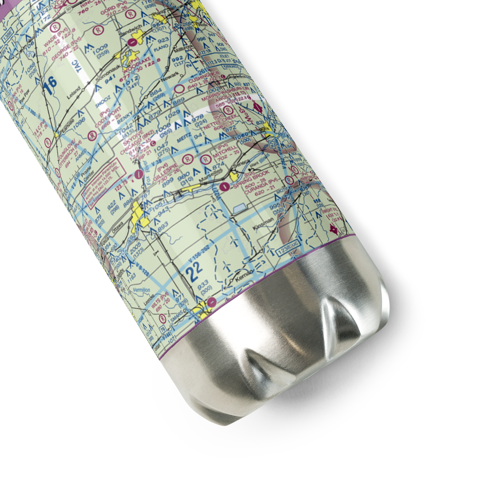 Jim Wehrli Memorial Airport (34IS) VFR Sectional Water Bottle 