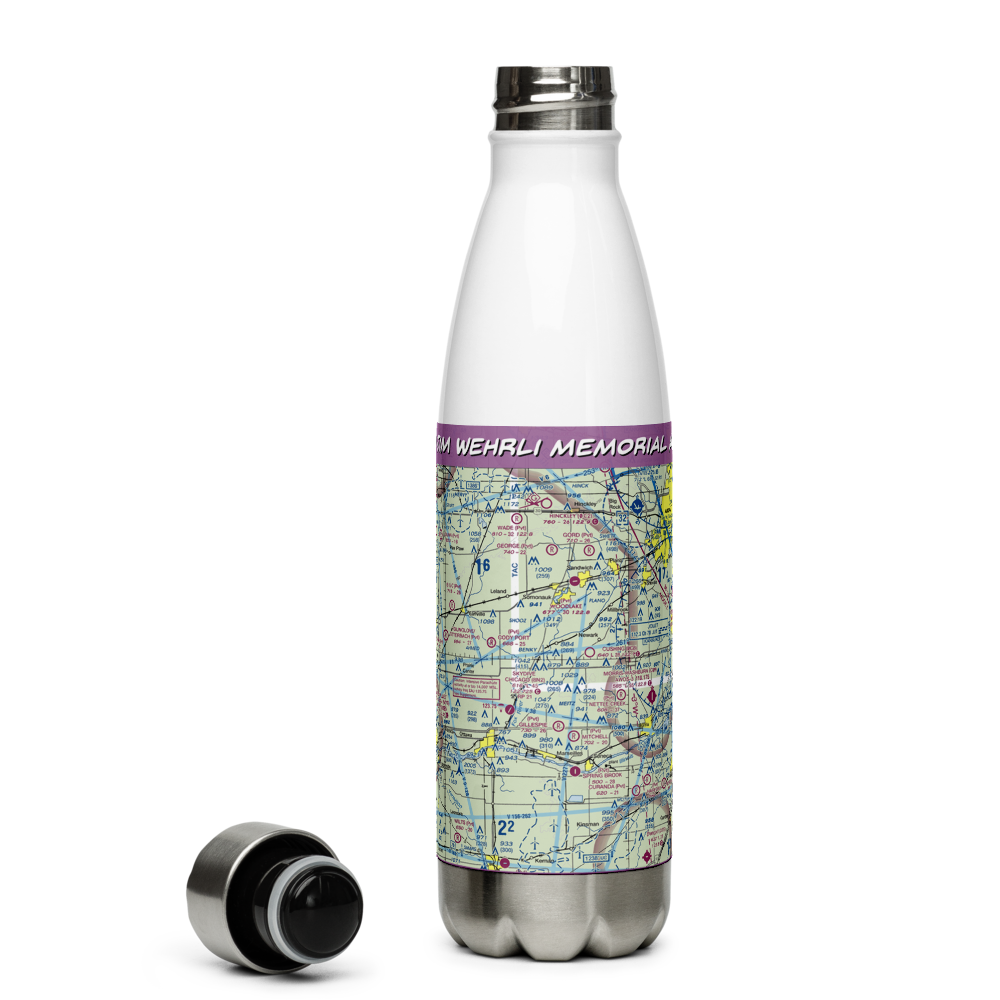 Jim Wehrli Memorial Airport (34IS) VFR Sectional Water Bottle 