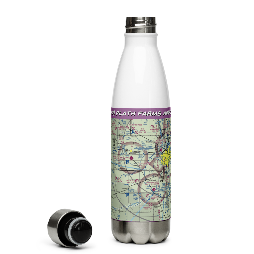 Plath Farms Airport (34ND) VFR Sectional Water Bottle 